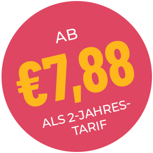 Ab €7,88 pro Monat als 2-Jahrestarif