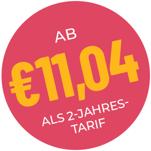 Ab €11,04 pro Monat als 2-Jahrestarif